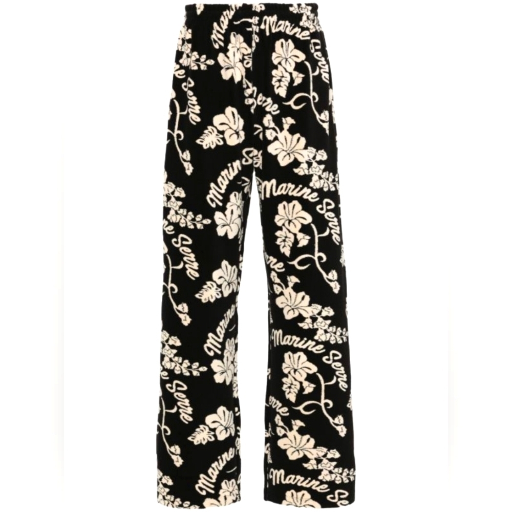 Marine Serre White Line Jacquard Towel Trousers Sweatpants Size XXL